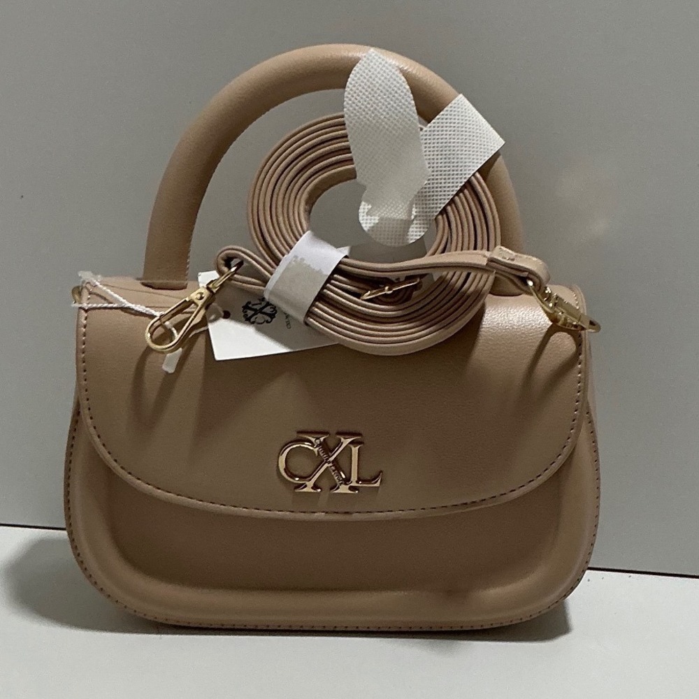 CXL by Christian Lacroix Beige Vegan Leather Top Handle Crossbody Bag 3169